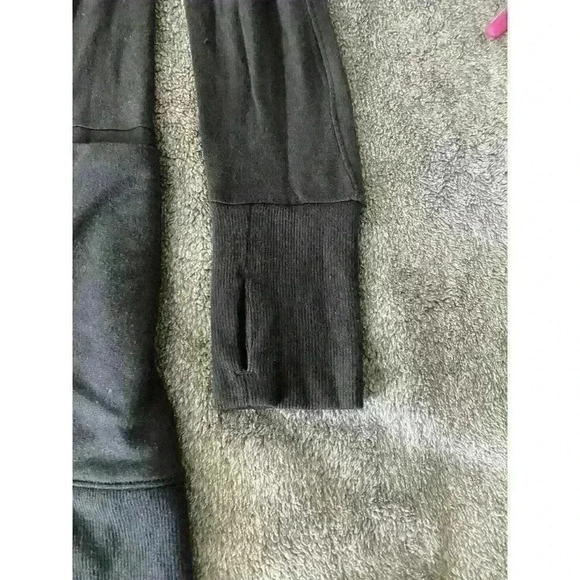 Athleta Women’s XXS Black Open Front Cardigan Pockets + Thumbholes Sweater - Picture 4 of 6